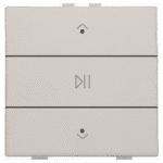 Enkelvoudige audiobediening met leds voor Niko Home Control, light grey