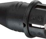 Stekker in rubber Zwart 10/16A-250V
