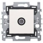 Enkelvoudige mannelijke coaxaansluiting voor tv, 2 GHz, sokkel en afwerkingsset, white