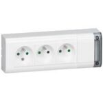 Meervoudige contactdoos 3 x 2P+A 10/16A 230V wit zonder snoer